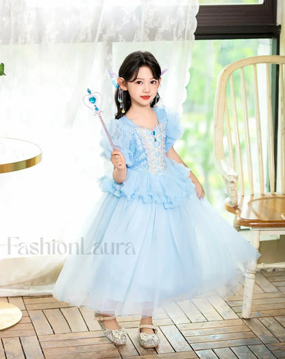Fancy Princess Halloween Snow Queen Sequin Toddler Christmas Cosplay Party Kid Costume