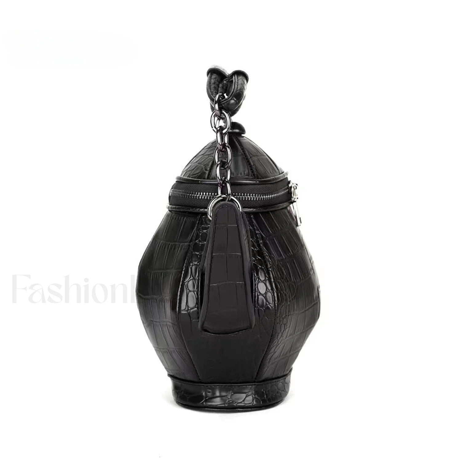 Fashion Teapot Shaped Stone Pattern Leather Gothic Personalized Bag Black