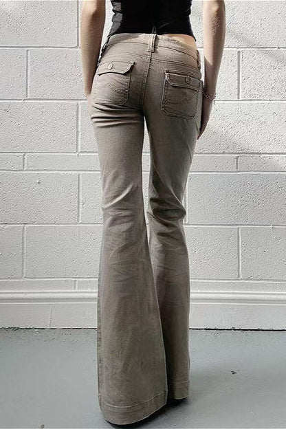Slight Stretch Low Rise Flare Jeans