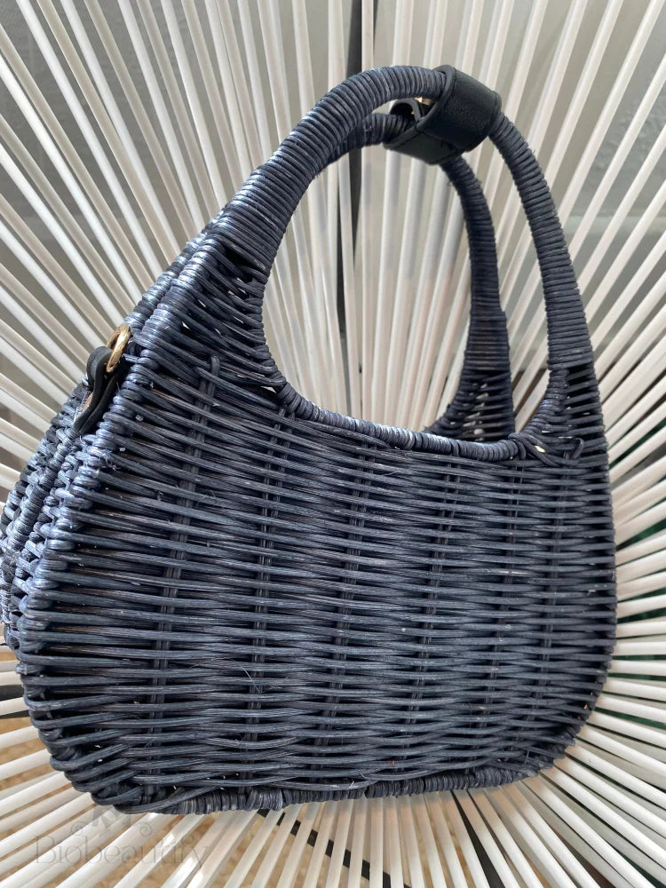 Fiji Black Woven Shoulder Bag