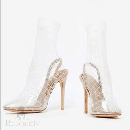 Fishnet Nude Heels 10 / Cream