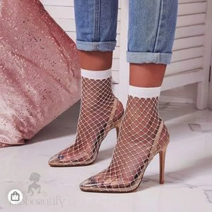 Fishnet Nude Heels