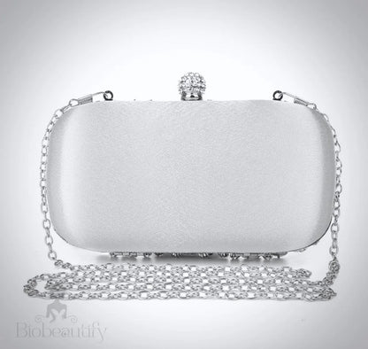 Flavia Silver Bridal Clutch Handbag