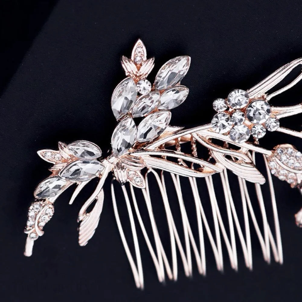 Fleury Rose Gold Wedding Hair Comb