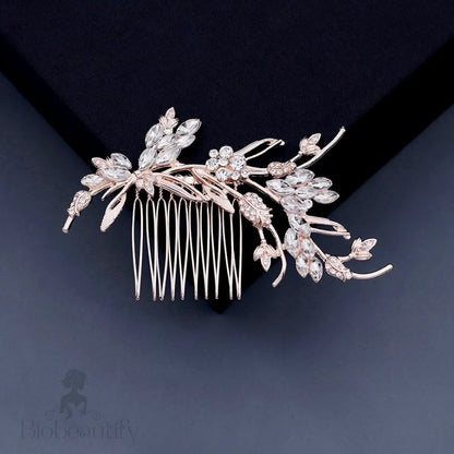 Fleury Rose Gold Wedding Hair Comb