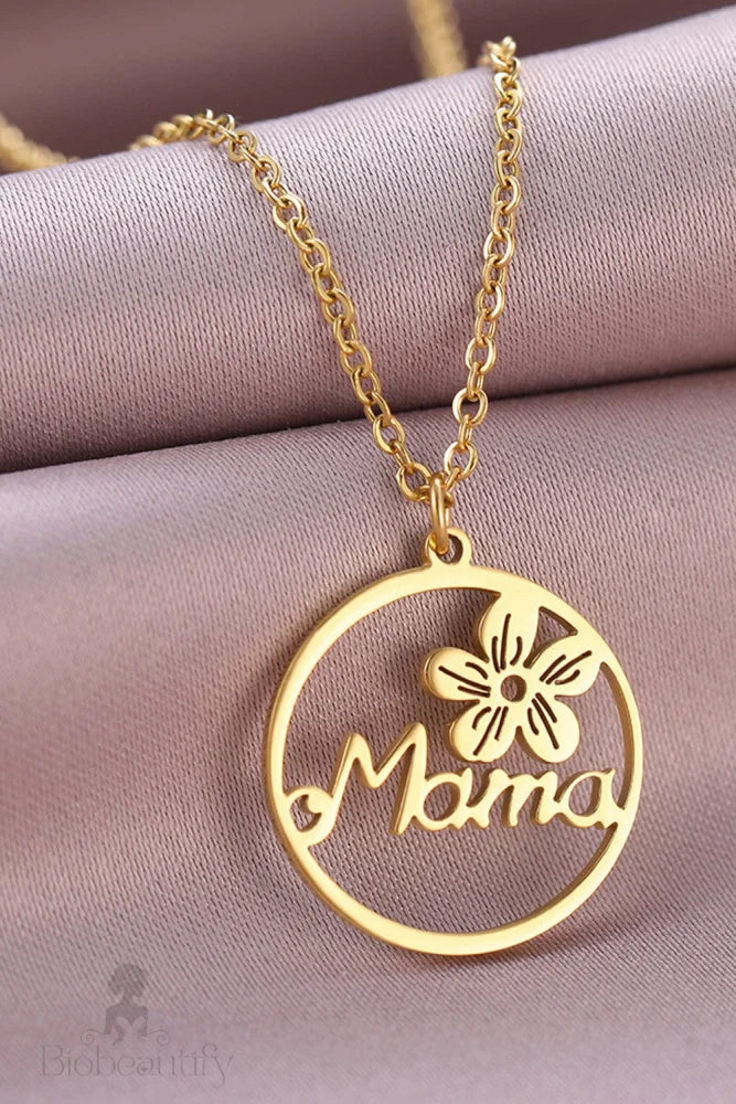 Floral Mama Necklace - Premium Gold Tone Alloy Jewelry / One Size