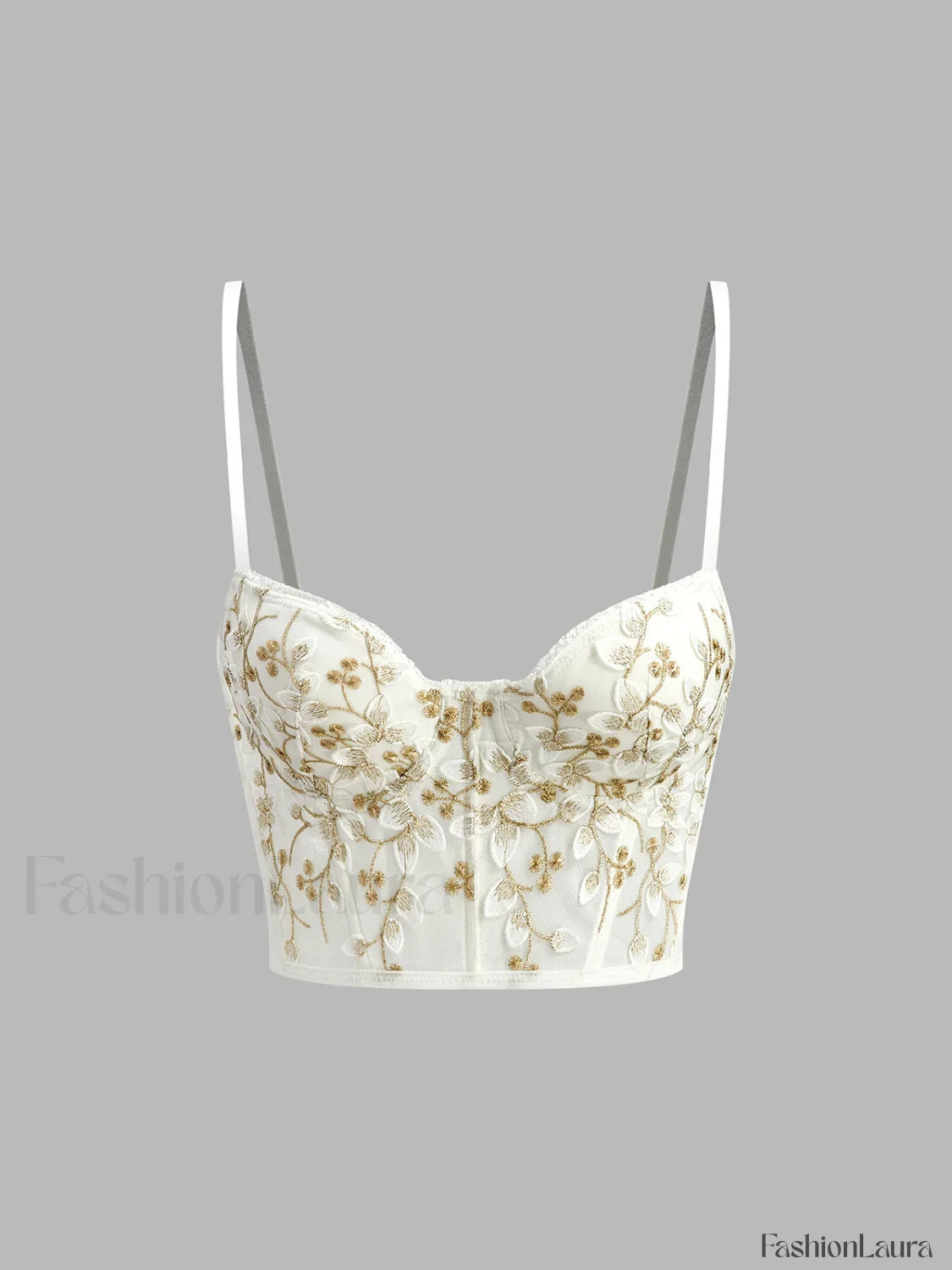 Floral Semi Sheer Mesh Lace Crop Corset Top Corset