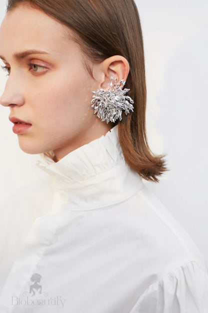 Floral Silver Earrings