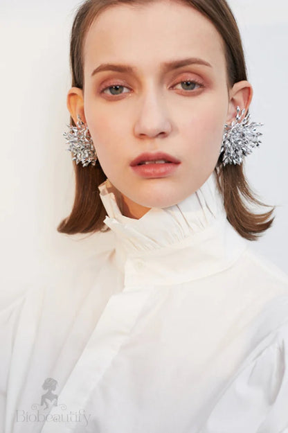 Floral Silver Earrings