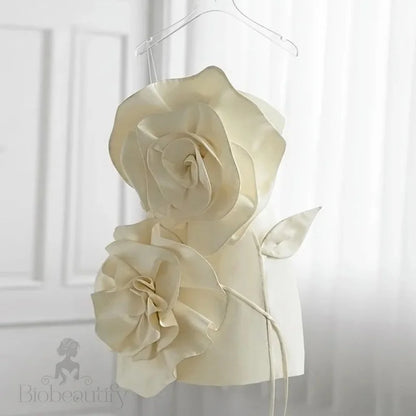 Flower Princess Satin Strapless Dress