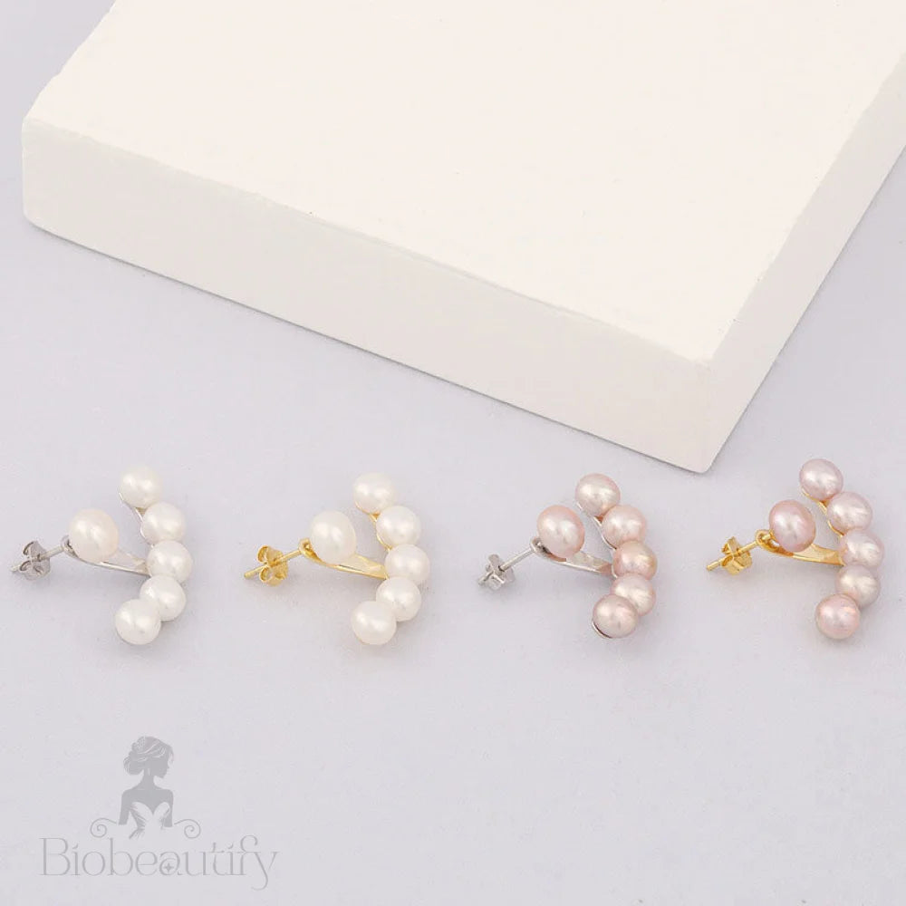 Freshwater Pearl 18K Gold Plated Ear Jacket Earrings