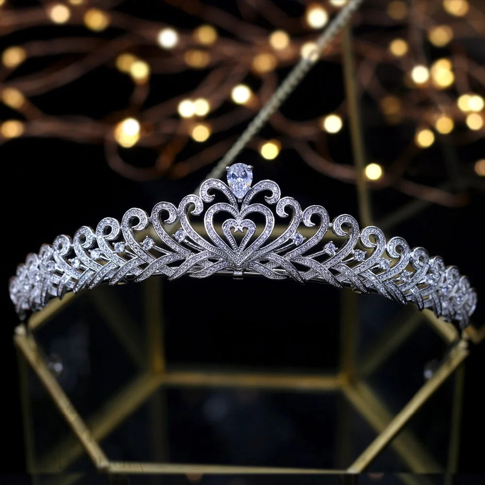 Freya Silver Cubic Zirconia Bridal Headpiece