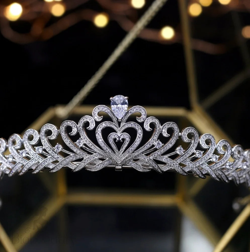 Freya Silver Cubic Zirconia Bridal Headpiece