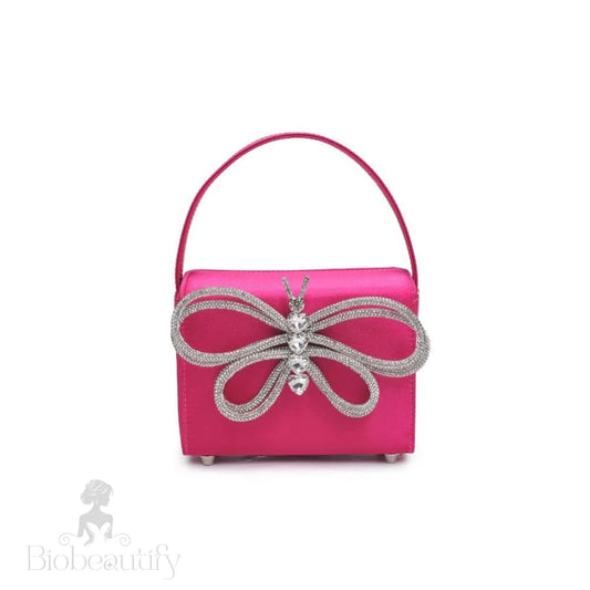 Fuchsia Butterfly Crystal Bag