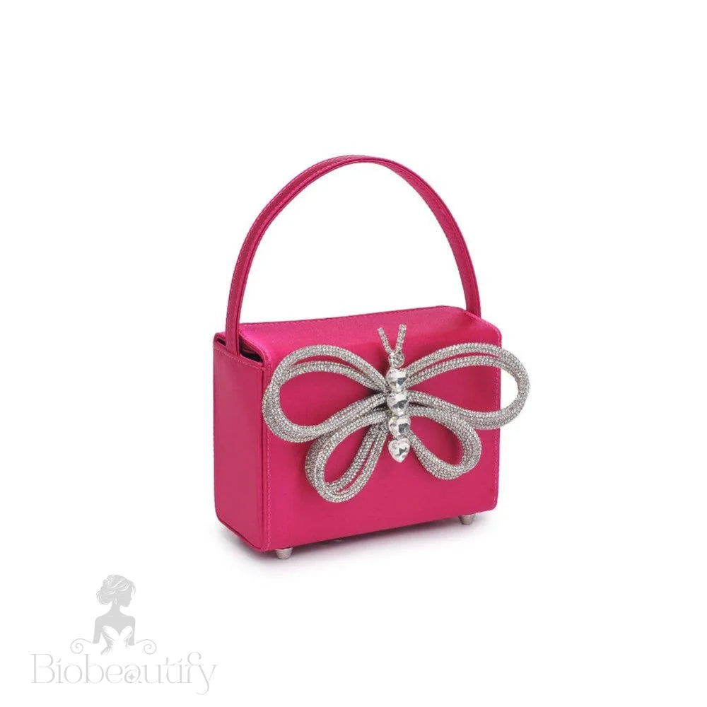 Fuchsia Butterfly Crystal Bag