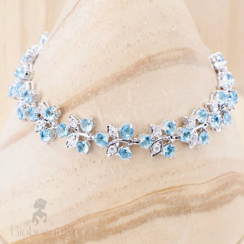 Galia Aquamarine Cubic Zirconia Wedding Bracelet - Additional Styles Available