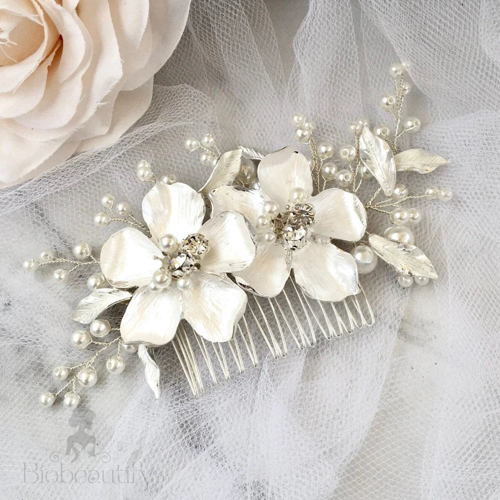 Wedding Hair Accessories - Pearl Bridal Hair Comb - Available in Gold and Silver