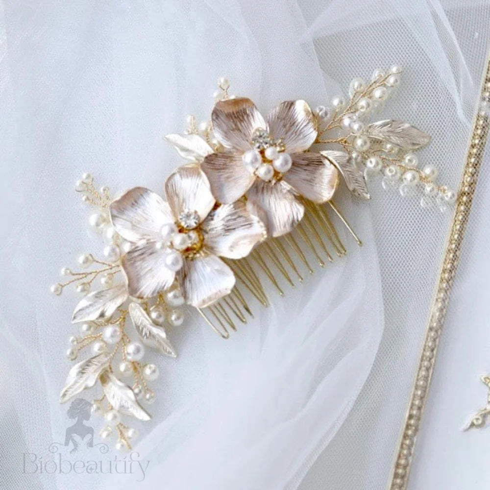 Wedding Hair Accessories - Pearl Bridal Hair Comb - Available in Gold and Silver