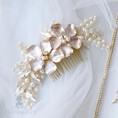 Wedding Hair Accessories - Pearl Bridal Hair Comb - Available in Gold and Silver