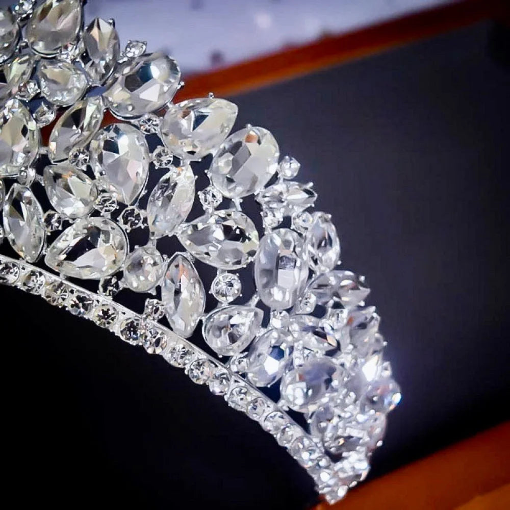 Gentiana Silver Rhinestone Tiara For Weddings