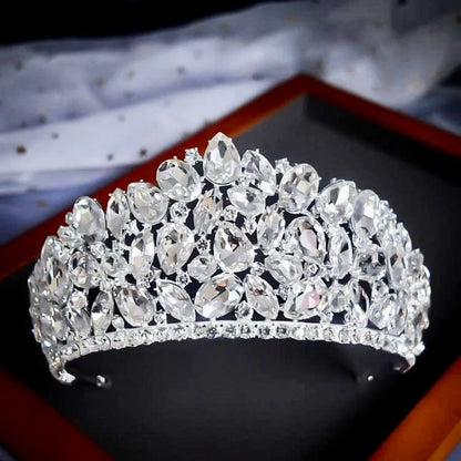 Gentiana Silver Rhinestone Tiara For Weddings