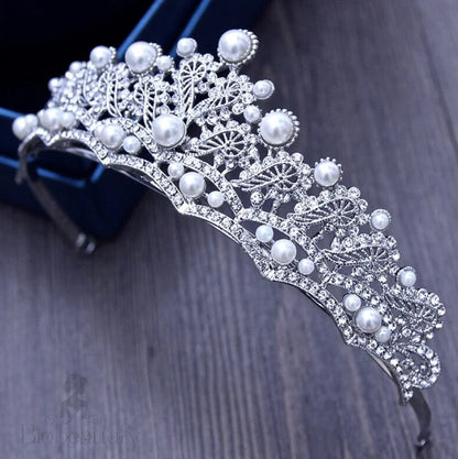 Georgiana Wedding Tiara With Pearls And Crystals