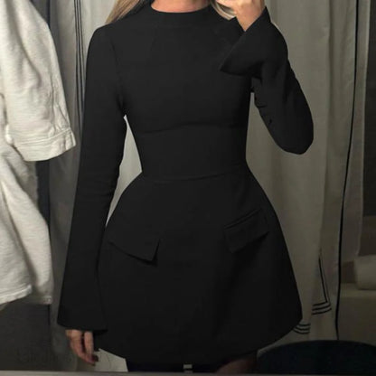 Gia Long Sleeve Bodycon Mini Dress Black / L