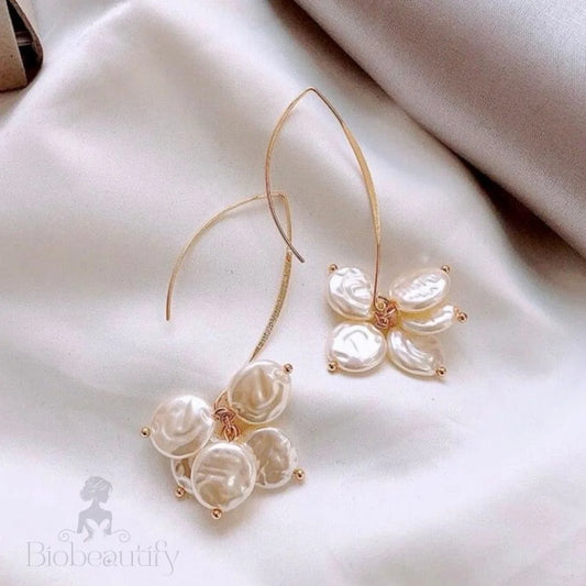 Gilda Bohemian Gold Pearl Bridal Earrings