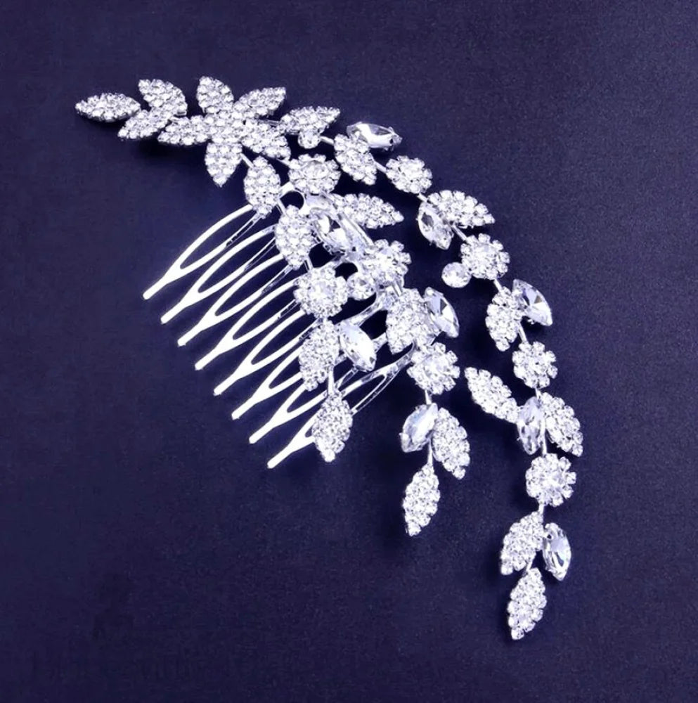 Gillian Silver Cz Bridal Hair Comb