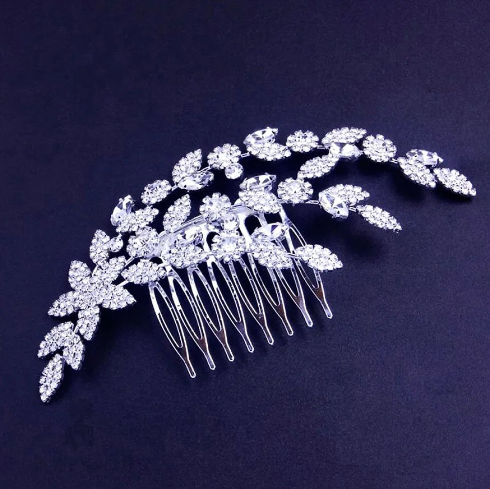 Gillian Silver Cz Bridal Hair Comb