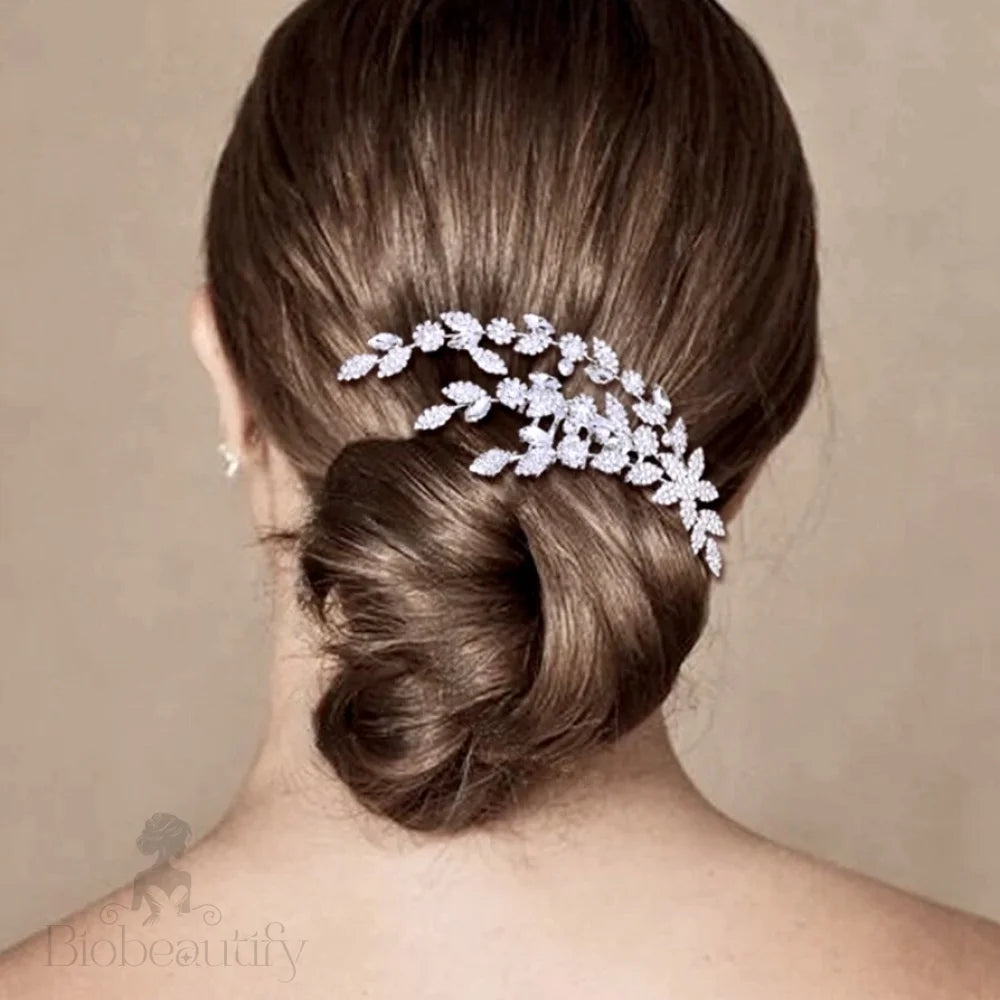 Gillian Silver Cz Bridal Hair Comb