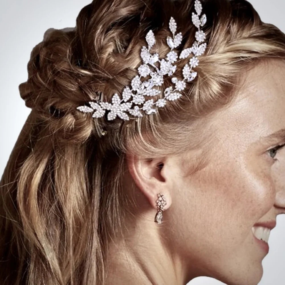 Gillian Silver Cz Bridal Hair Comb