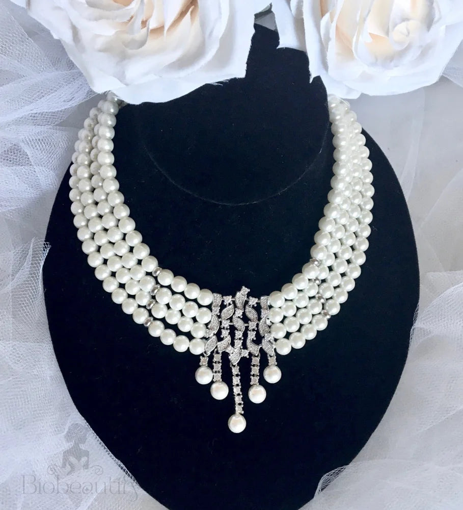 Giovanna Pearl And Cz Bridal Jewelry Set