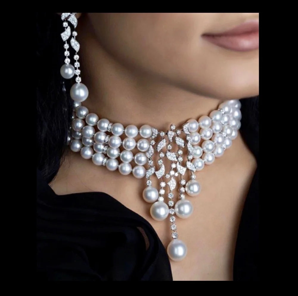 Giovanna Pearl And Cz Bridal Jewelry Set