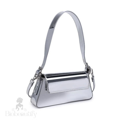 Giselle Metallic Crossbody Bag Silver Mirror