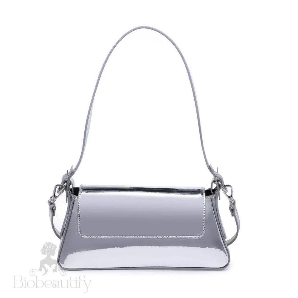 Giselle Metallic Crossbody Bag Silver Mirror