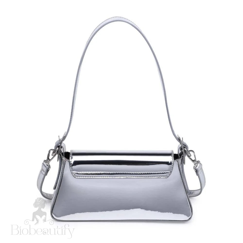 Giselle Metallic Crossbody Bag Silver Mirror