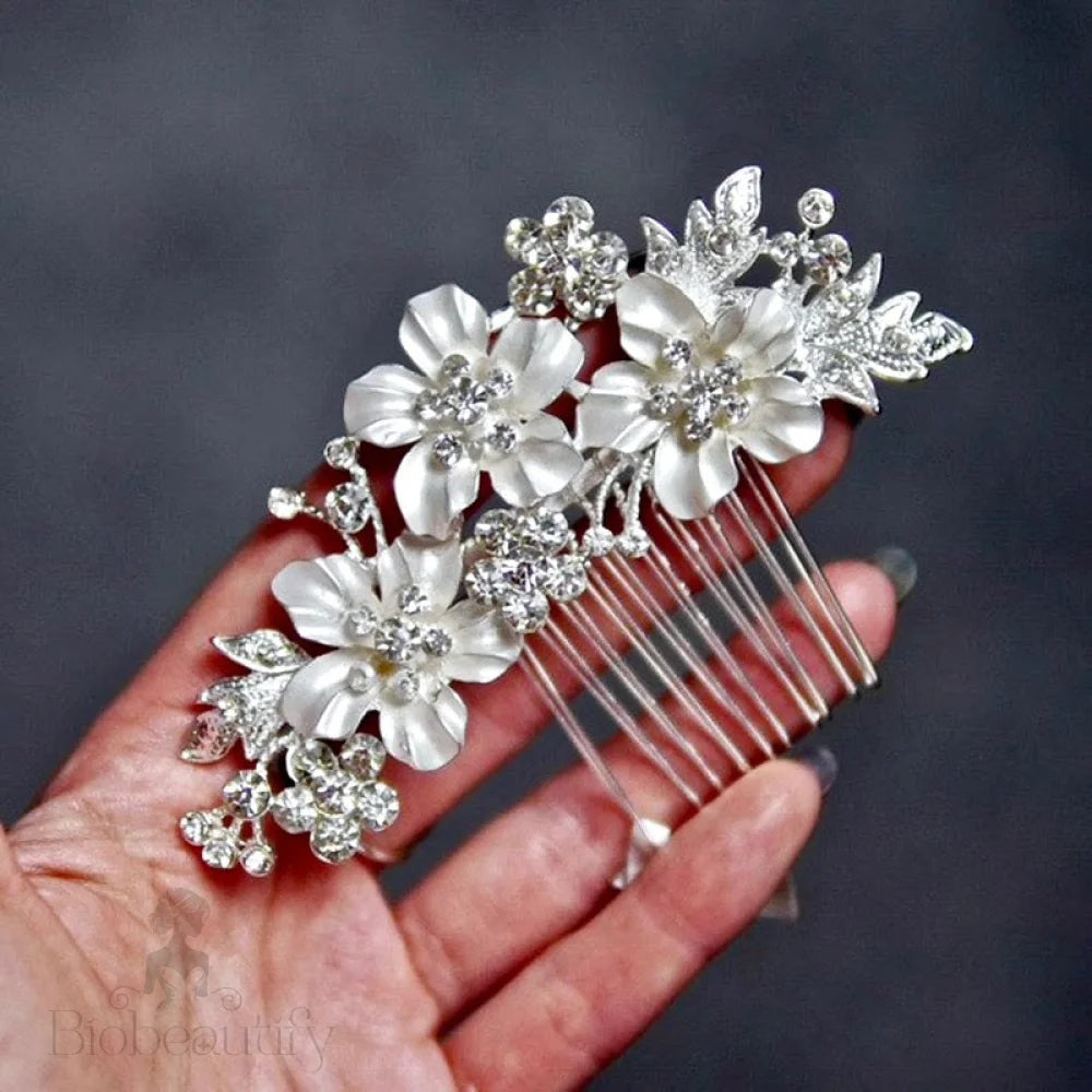 Giulia Crystal Hair Comb For Brides - Gold And Silver Options