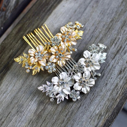 Giulia Crystal Hair Comb For Brides - Gold And Silver Options