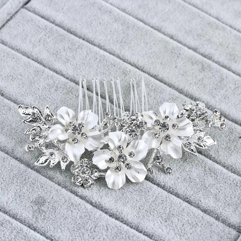 Giulia Crystal Hair Comb For Brides - Gold And Silver Options