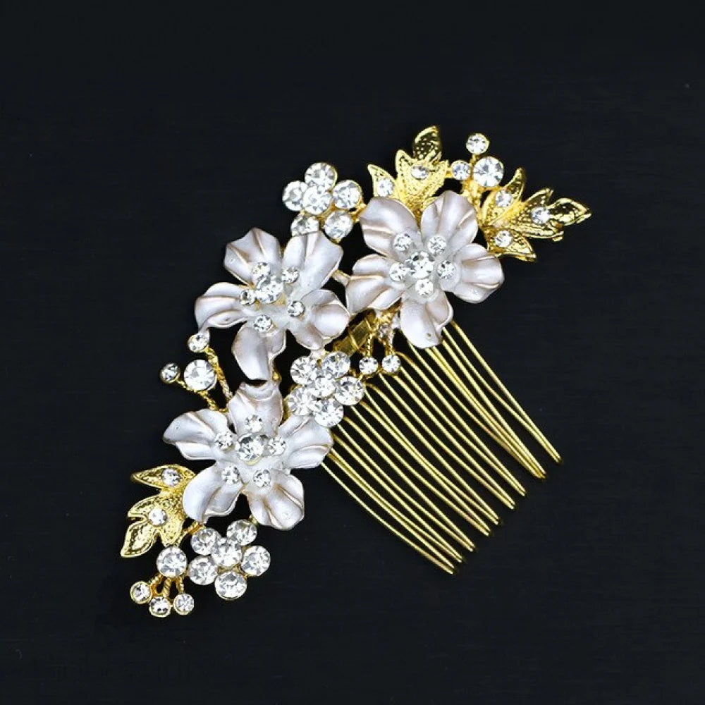 Giulia Crystal Hair Comb For Brides - Gold And Silver Options