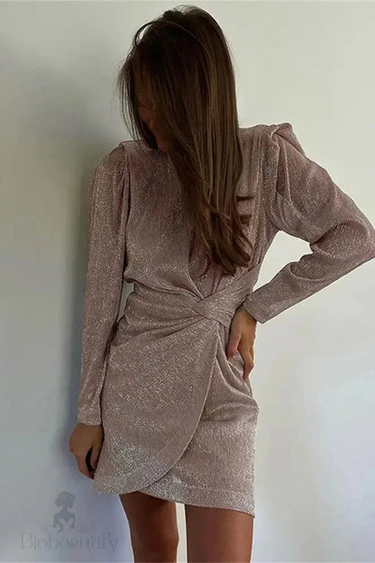 Glitter Patchwork Mini Dress