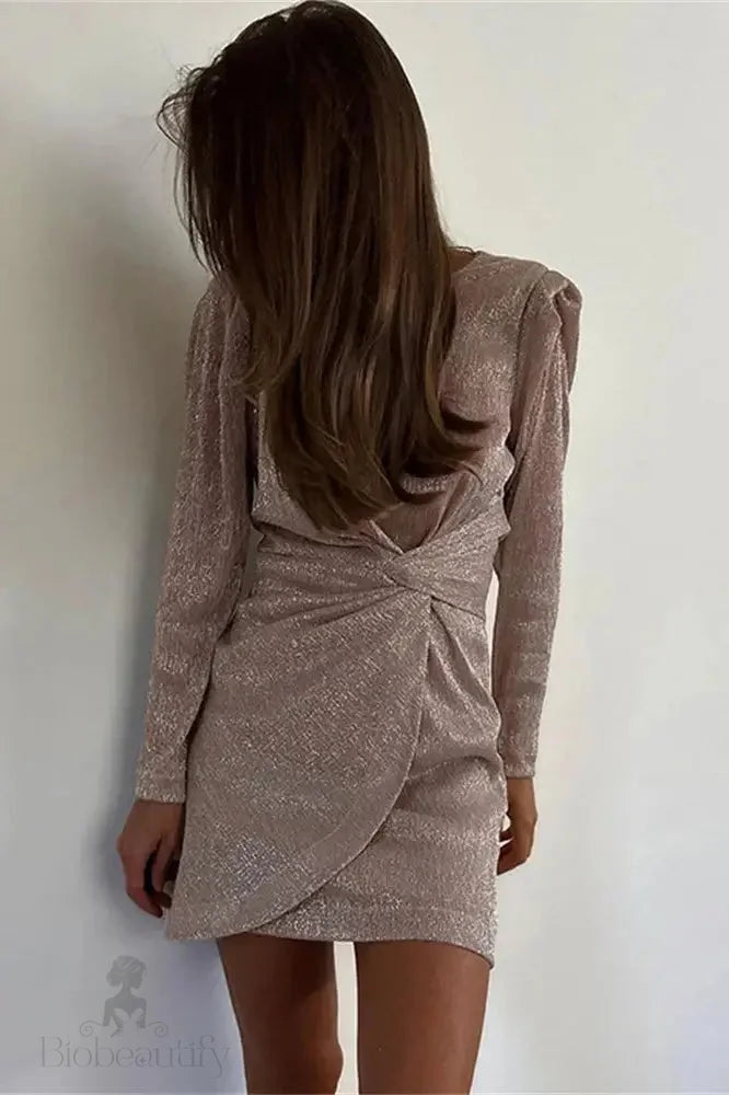 Glitter Patchwork Mini Dress