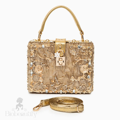 Gold Acrylic Box Handbag