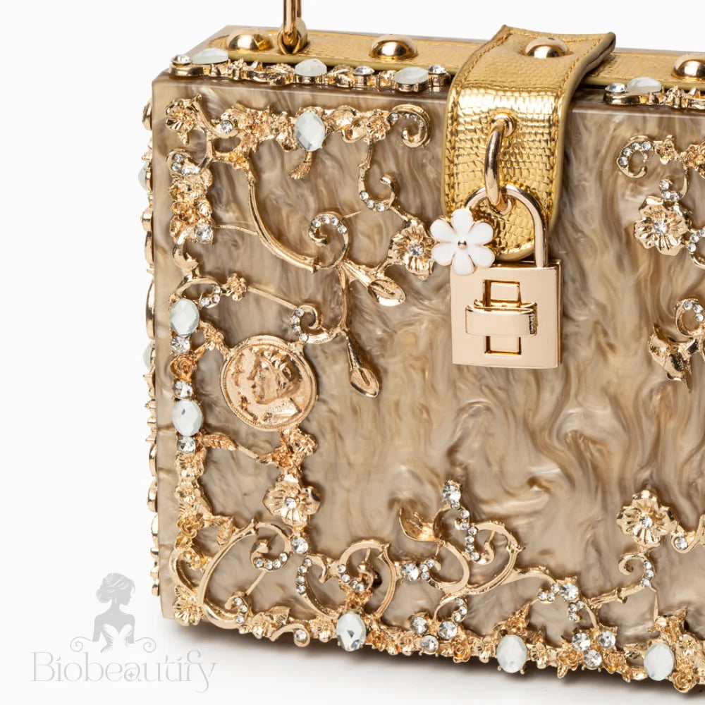 Gold Acrylic Box Handbag