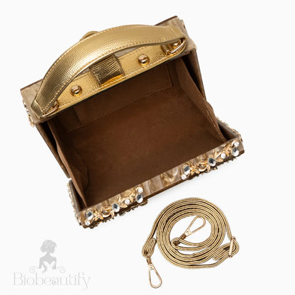 Gold Acrylic Box Handbag