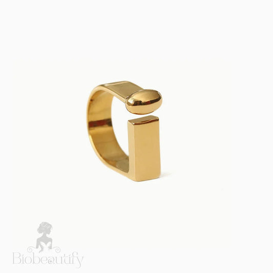 Gold D-Ring In Letter Shape - Tone Plated One Size /