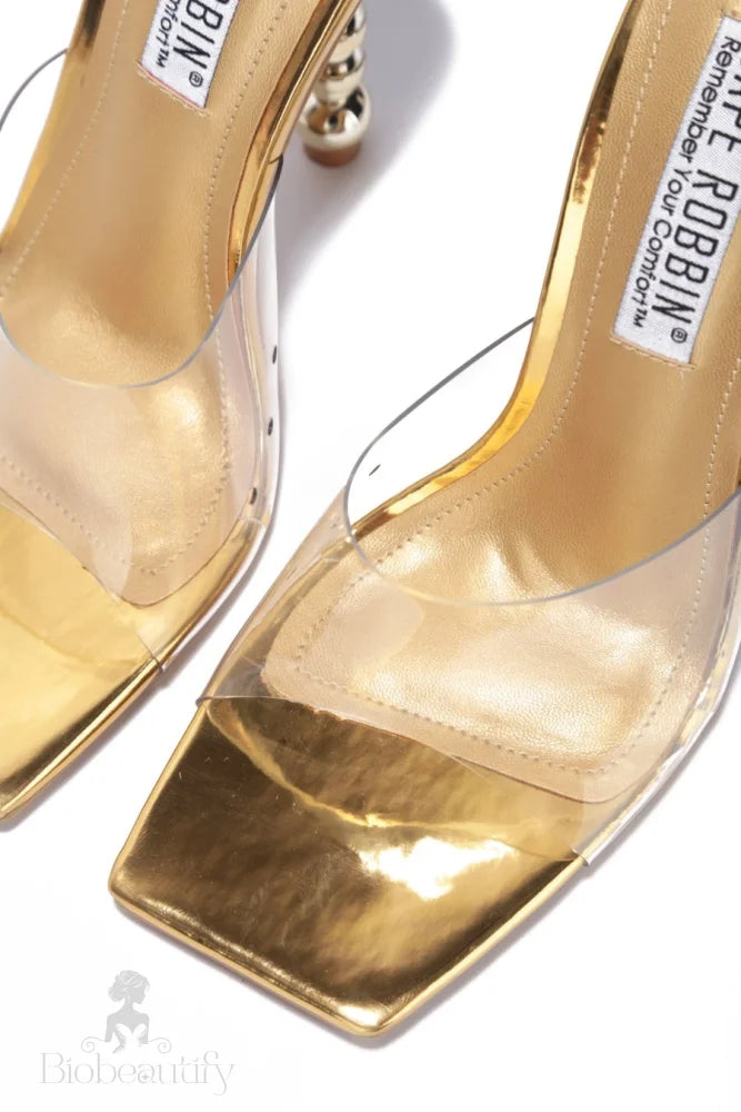 Gold Meghan Heels 7 /