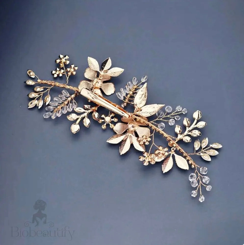 Gold Opal Bridal Hair Clip - Rosemary