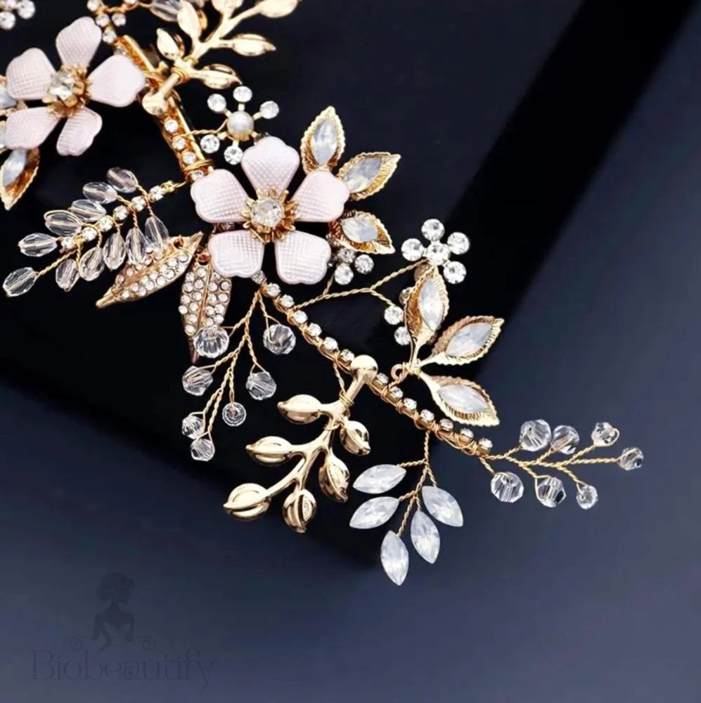 Gold Opal Bridal Hair Clip - Rosemary